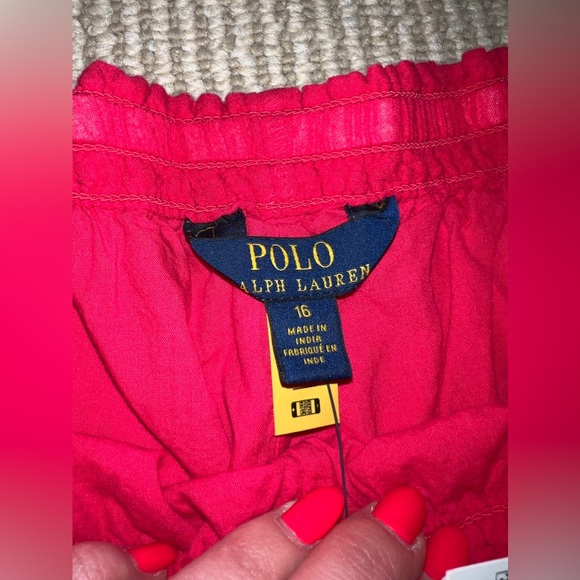NWT Polo Ralph Lauren Girl's Crochet-Hem Gauze Pull-On Pants - Picture 6 of 8
